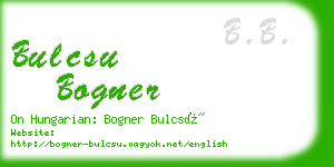 bulcsu bogner business card